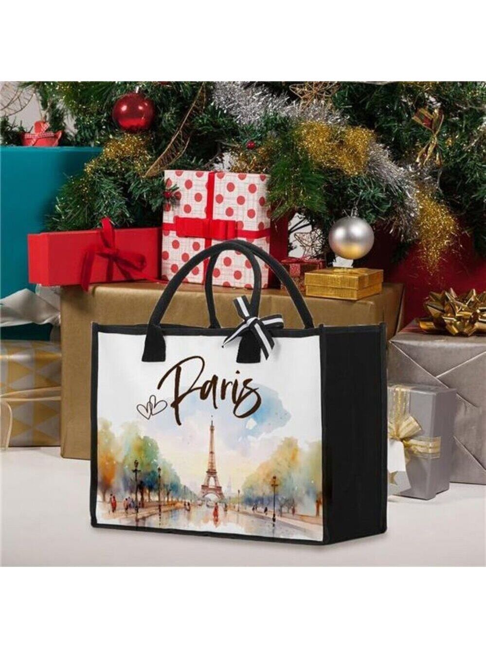 Paris Eiffel Tower Tote Bag for Women – Gift for Christmas, Mother’s Day & More
